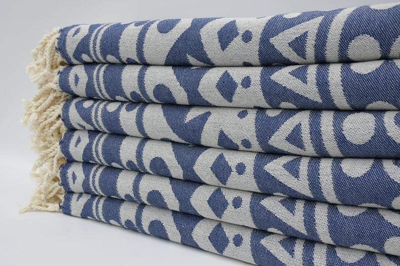Navy Blue Mandala 100% Cotton Towel