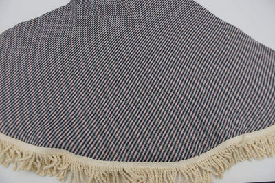 Navy Blue, Pink and Gray 100% Cotton Round Beach Towel