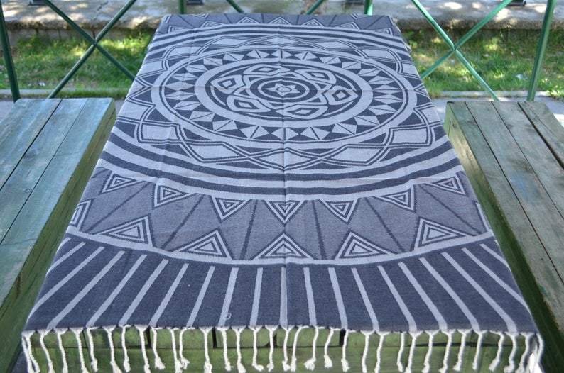 Navy Blue Sun 100% Cotton Towel