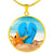 New Flip Flops On The Beach - Round Pendant Gold Necklace