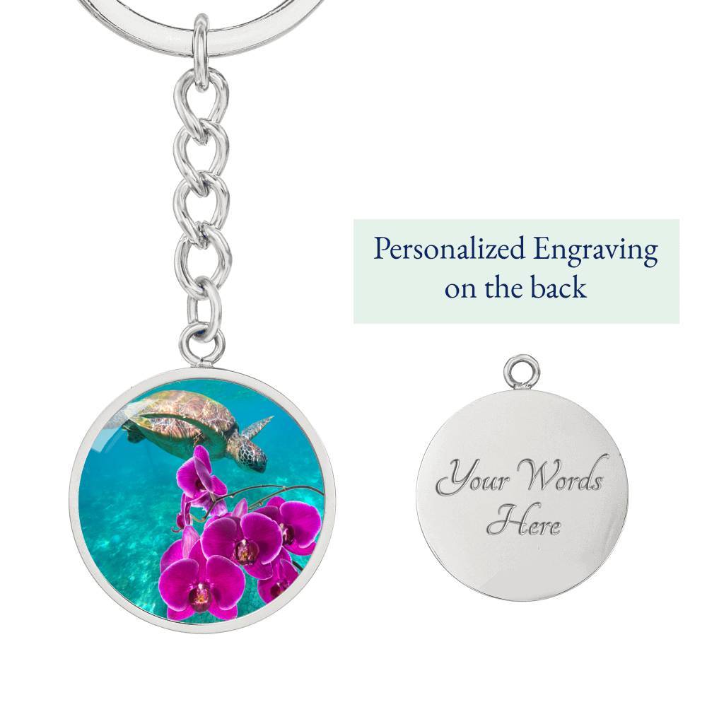 Ocean Ochids Beachy Keychain