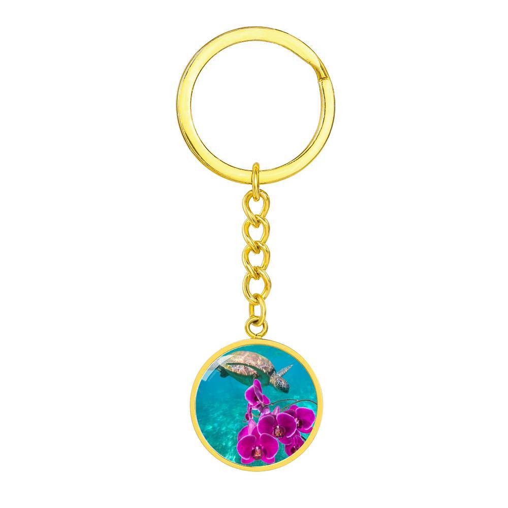 Ocean Ochids Beachy Keychain