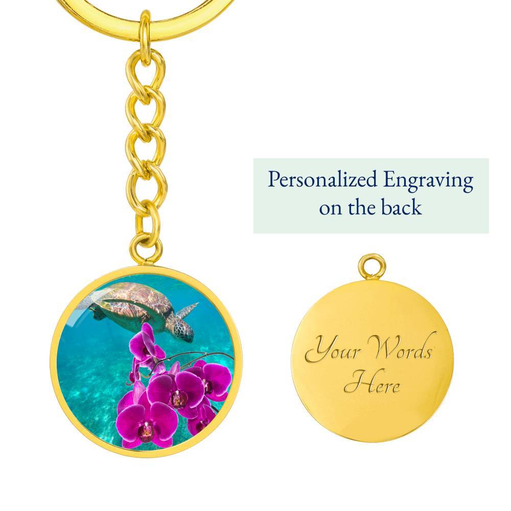 Ocean Ochids Beachy Keychain