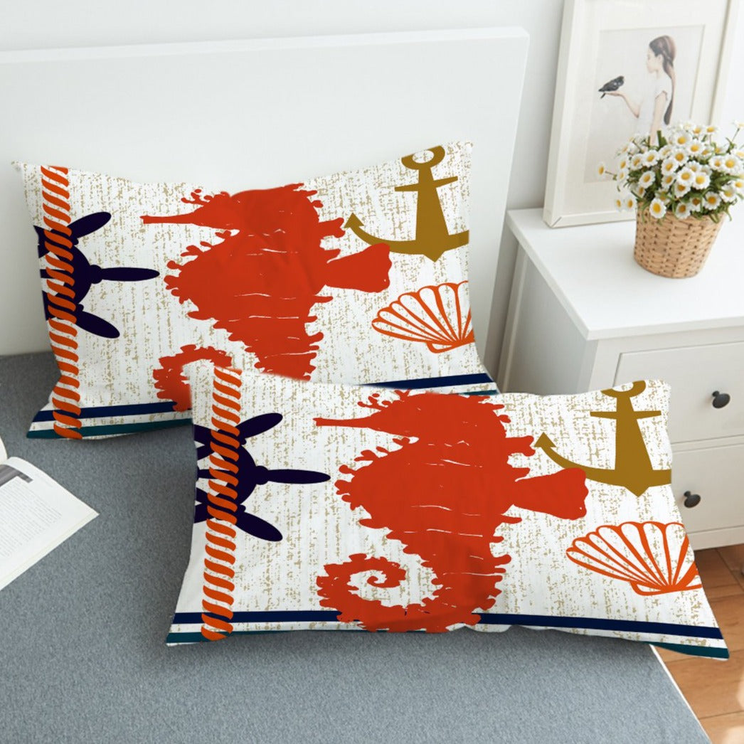 Beachy Seahorse Pillow Sham