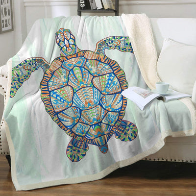 Ocean Turtle Soft Sherpa Blanket