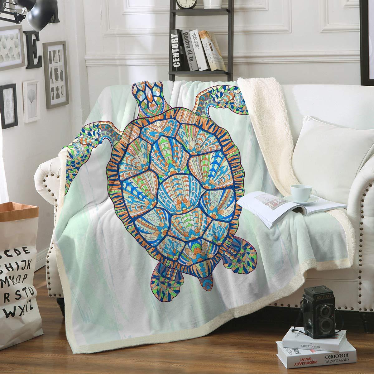 Sea Turtles Couch Cover Sofa Slipcover Blue Coral Beach Ocean Theme  Armchair Loveseat Oversize Sofa Furniture Protector 