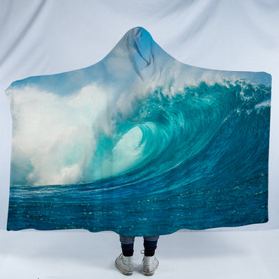 Ocean Wave Cozy Hooded Blanket
