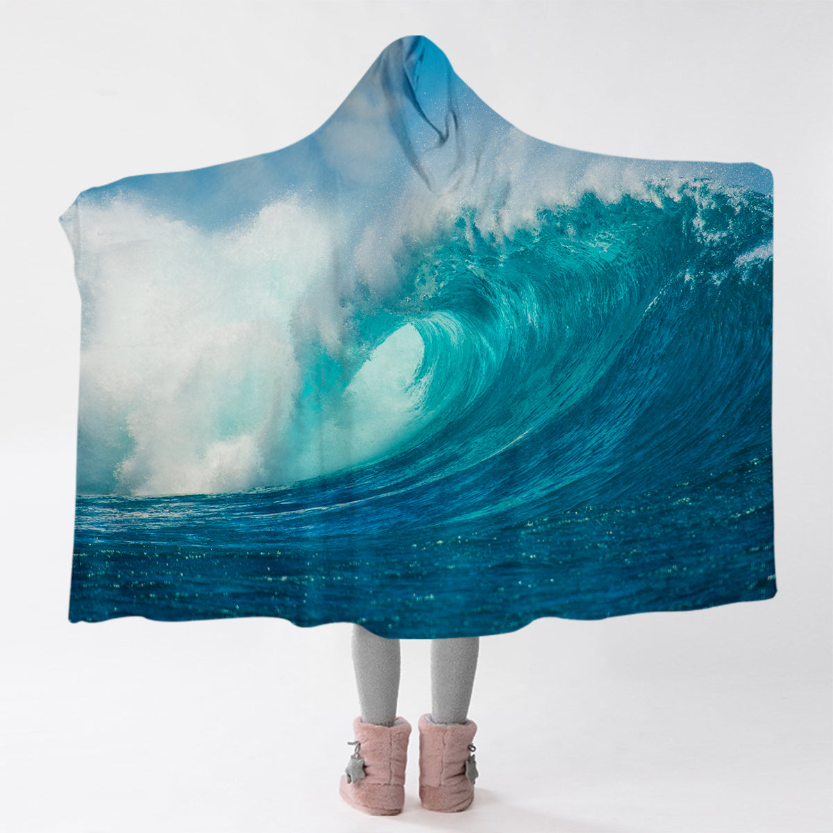 Ocean Wave Cozy Hooded Blanket