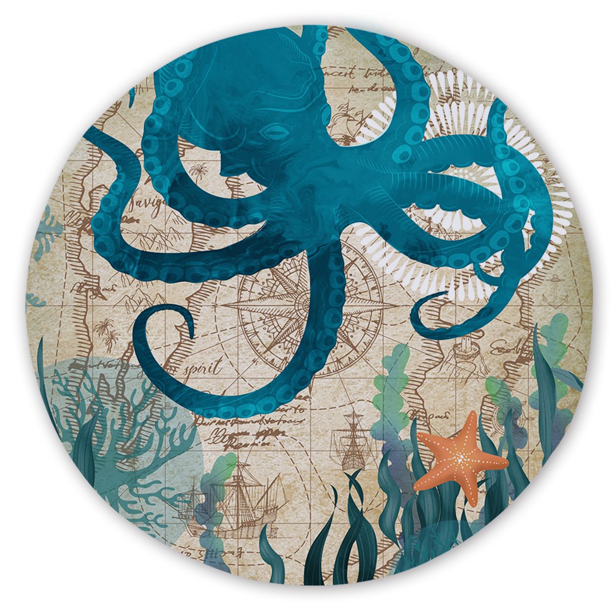 Octopus Love Round Sand-Free Towel