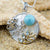 Octopus Pendant Necklace with Larimar. Blue Topaz and Mother of Pearl Mosaic