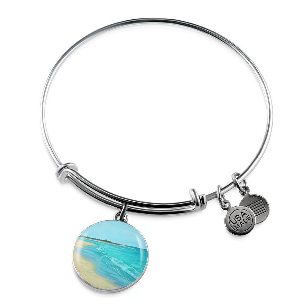 On The Beach Painting Bangle Bracelet