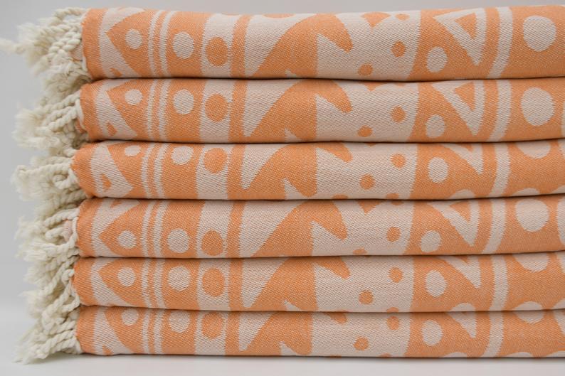Orange Mandala 100% Cotton Towel