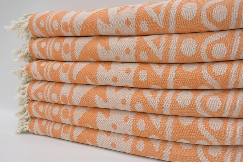 Orange Mandala 100% Cotton Towel