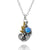 Sea Otter Pendant Necklace with Gold and Blue Opal