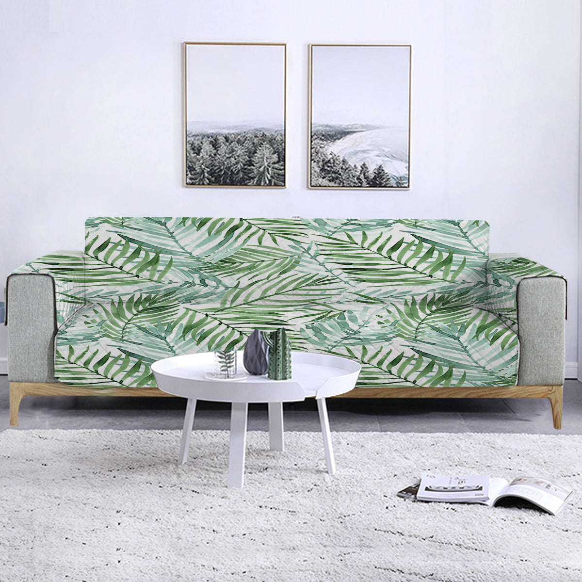 Tropical Palm Leaves Sofa Cover