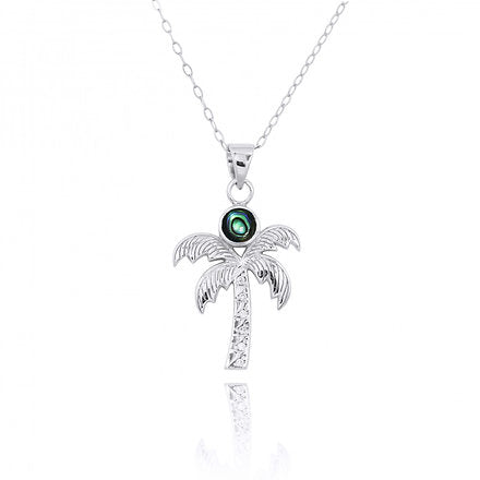 Palm Tree Necklace with Abalone Shell - Miami