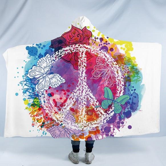 Peace and Loaf Cozy Hooded Blanket