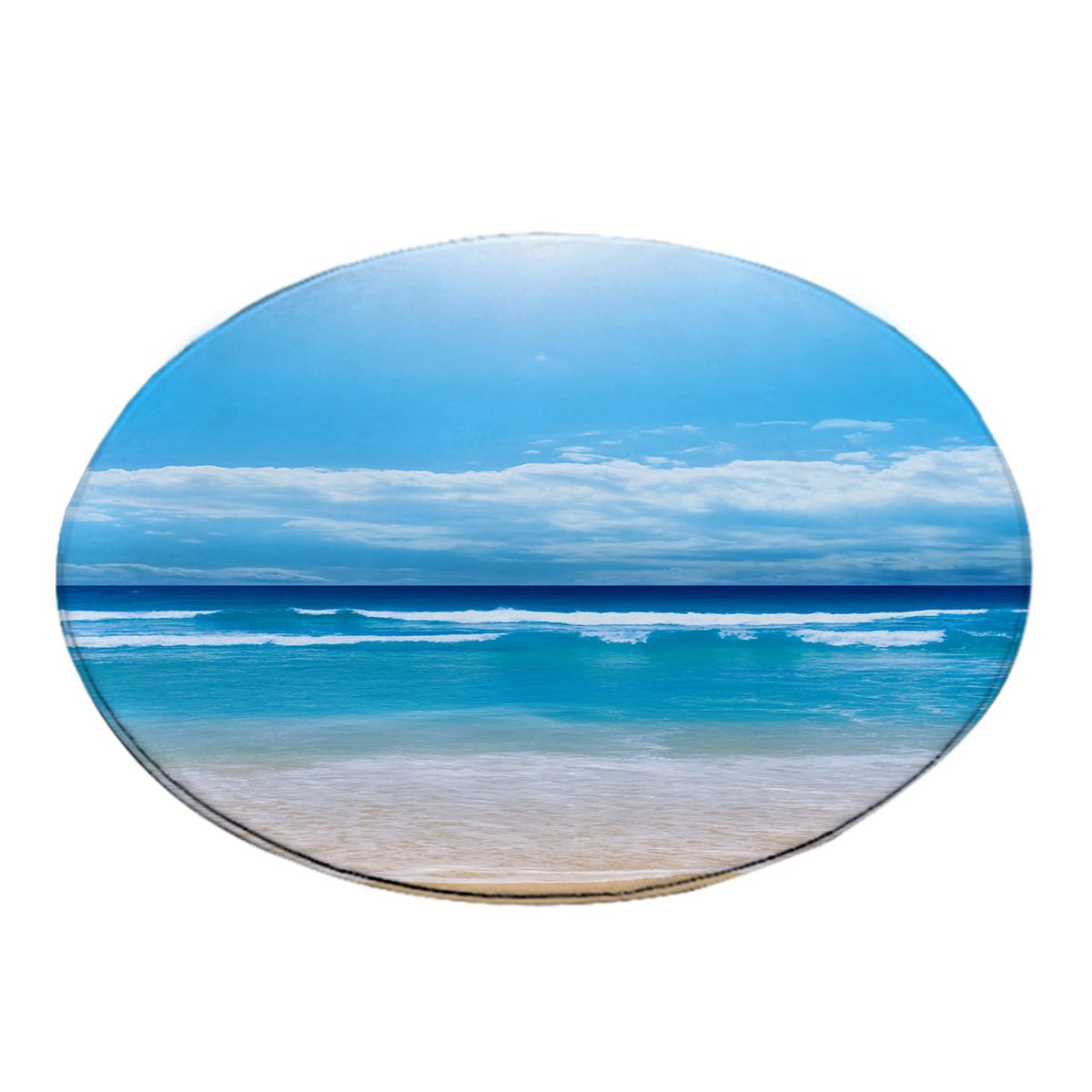 Round Rug Beach Area Rug - Beach Please by Coastal Passion