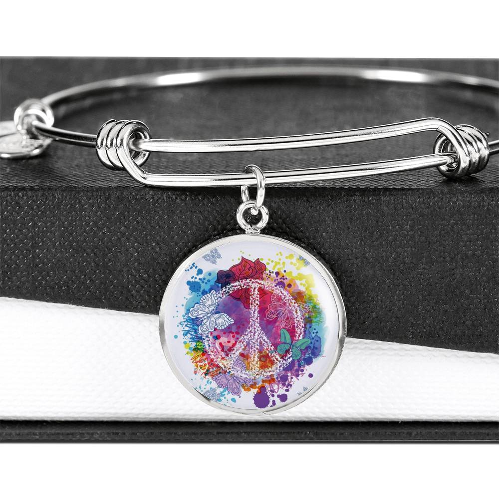Peace on the Beach Bangle Bracelet