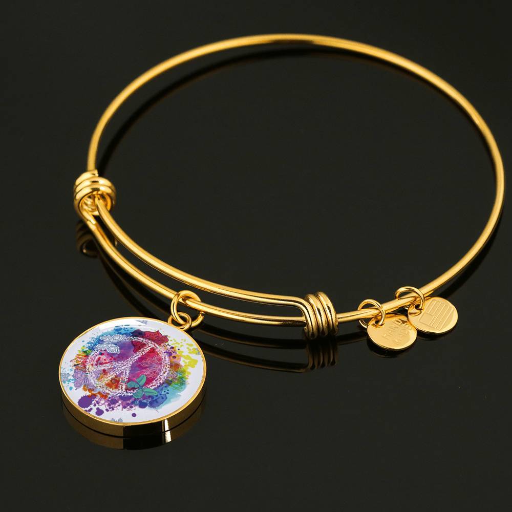 Peace on the Beach Bangle Bracelet