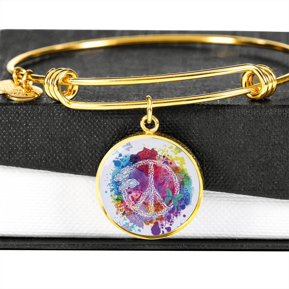Peace on the Beach Bangle Bracelet