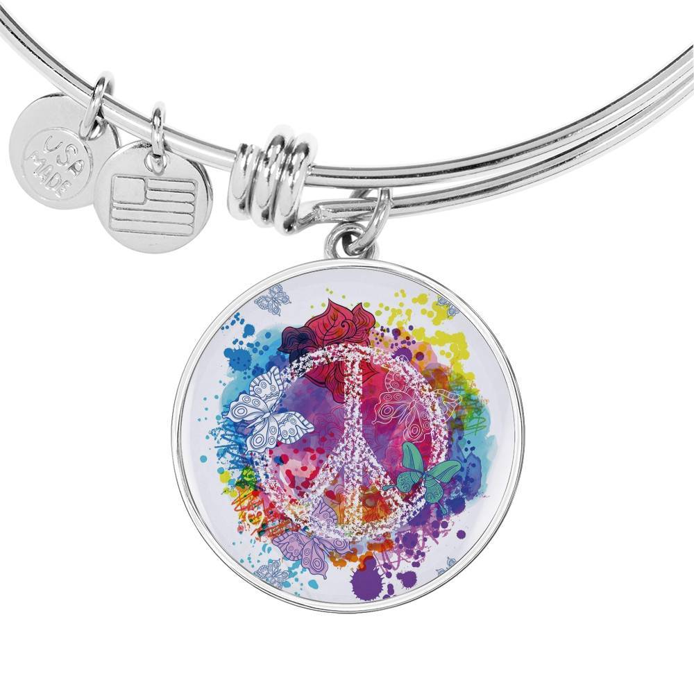Peace on the Beach Bangle Bracelet