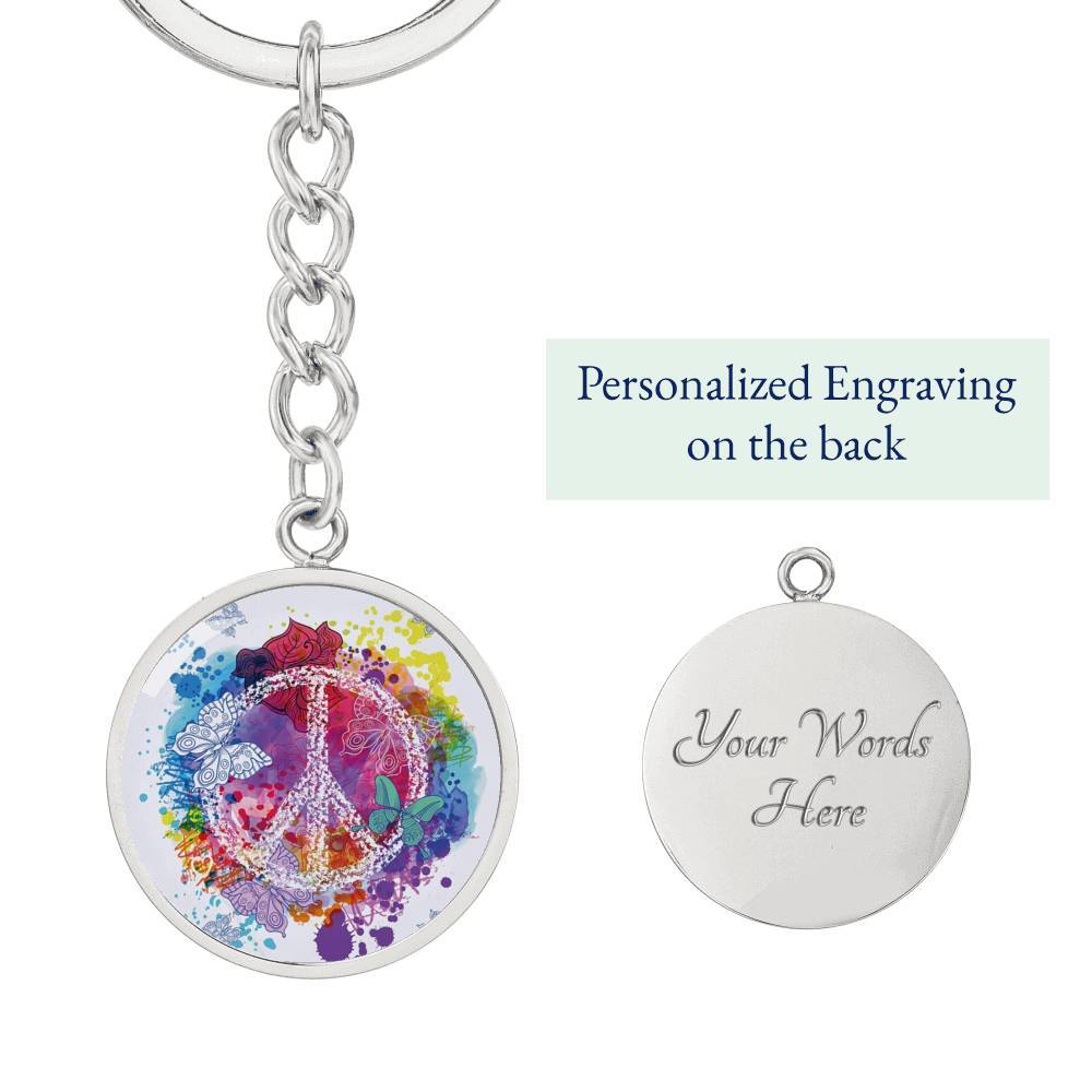 Peace on the Beach Beachy Keychain