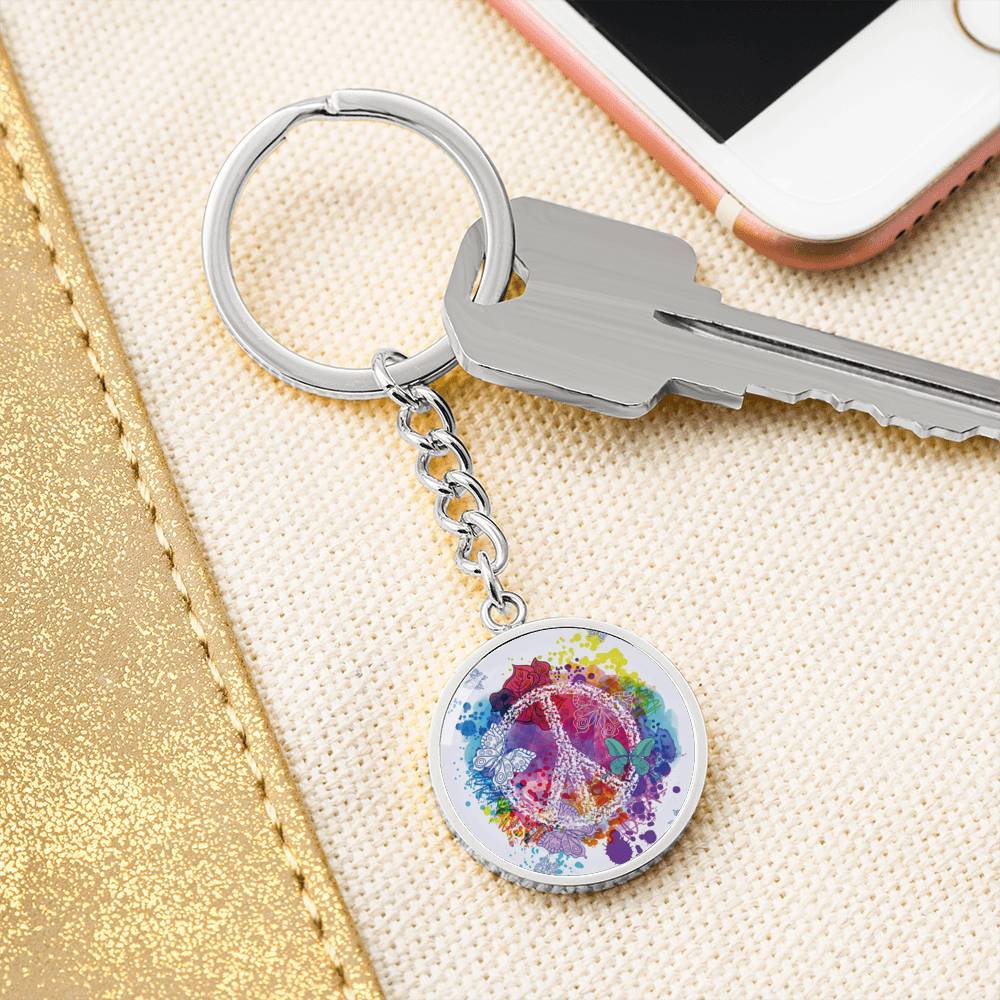 Peace on the Beach Beachy Keychain