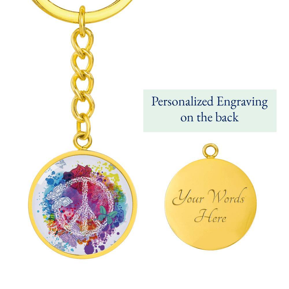 Peace on the Beach Beachy Keychain