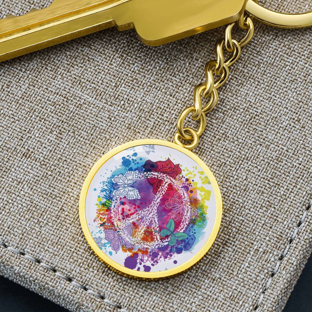 Peace on the Beach Beachy Keychain