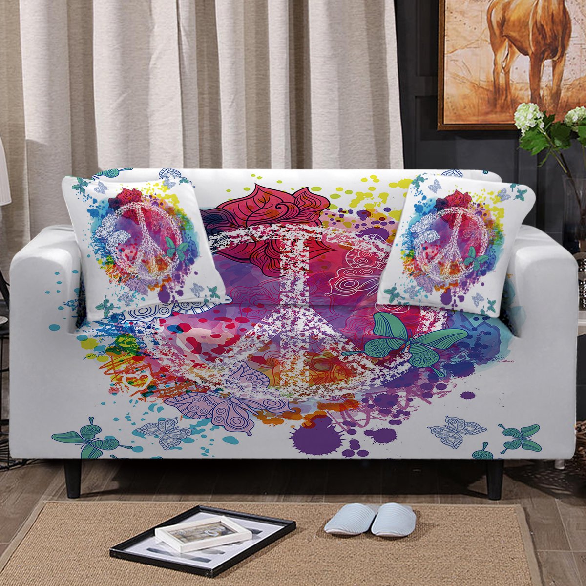 Peace on the Beach Couch Cover