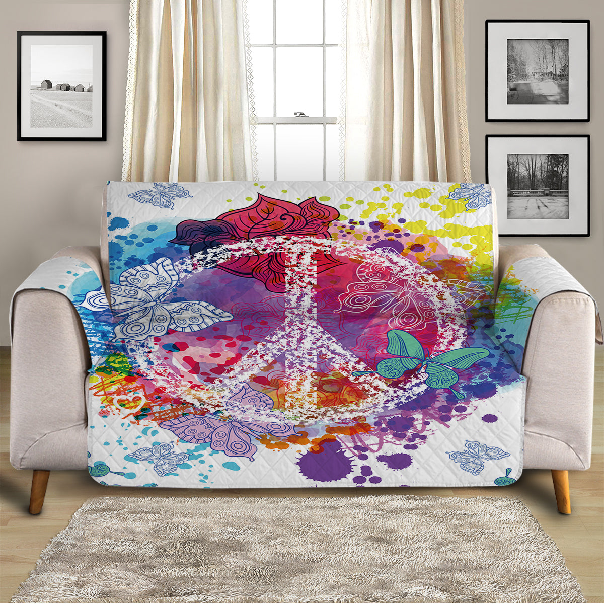 Peace on the Beach Sofa Cover