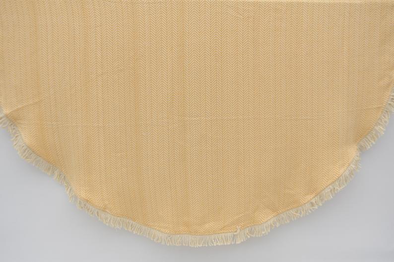 Peach Yellow 100% Cotton Round Beach Towel
