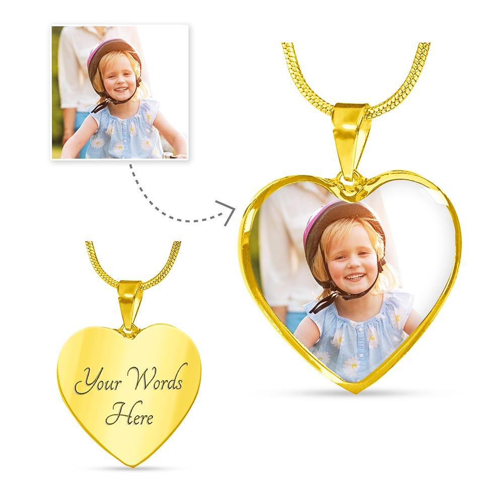 Photo Upload Heart Pendant - Personalized Necklace