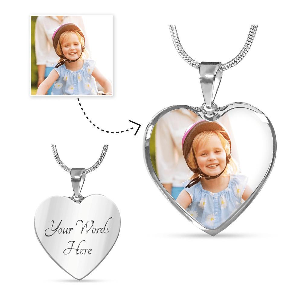 Photo Upload Heart Pendant - Personalized Necklace