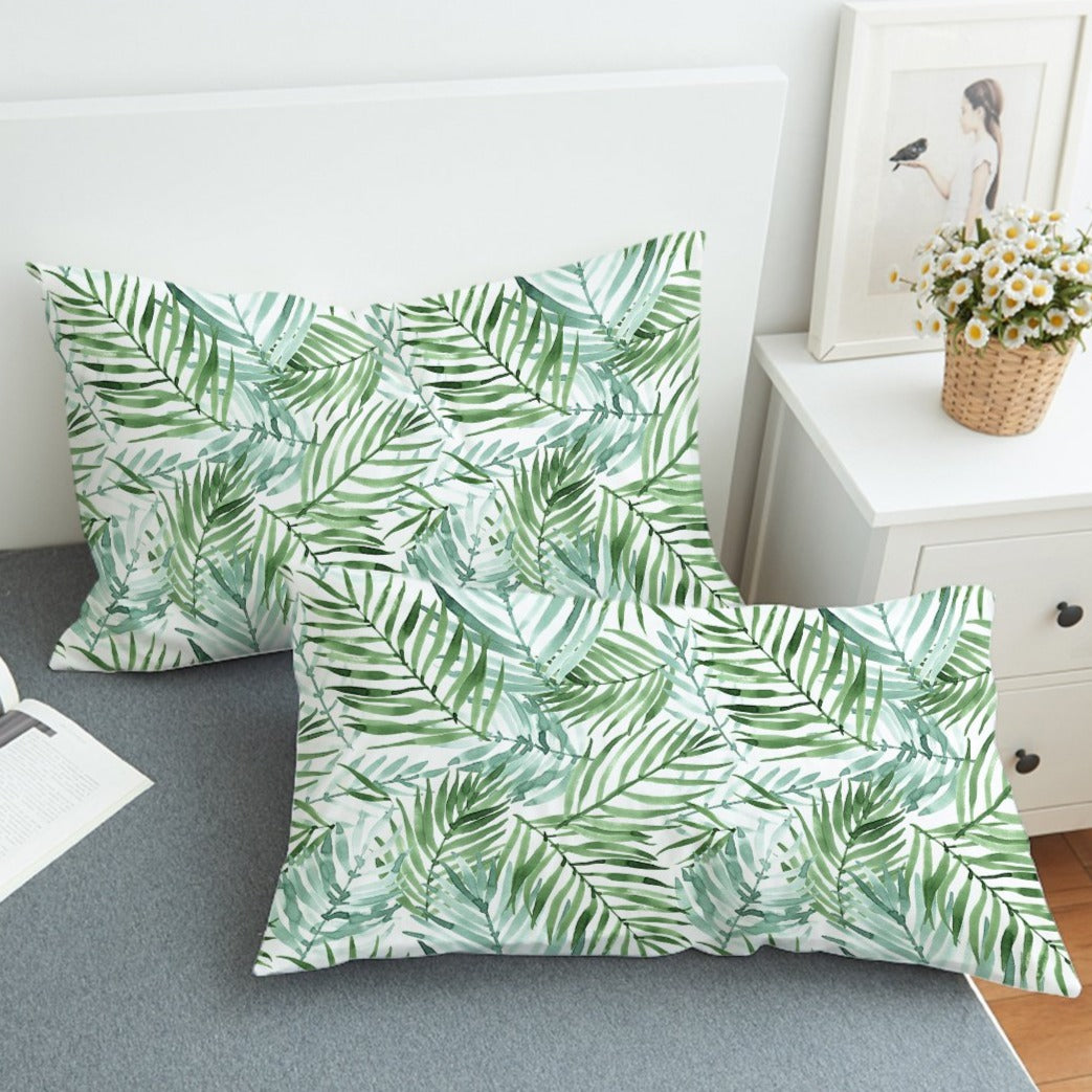 Tropical Palm Leaves Pillow Sham