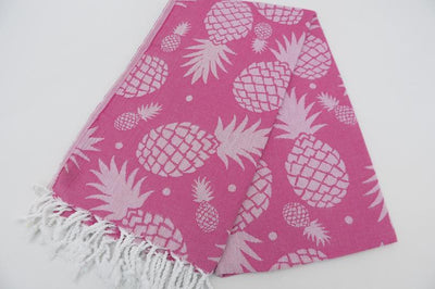 Pineapple Fuchsia 100% Cotton Towel