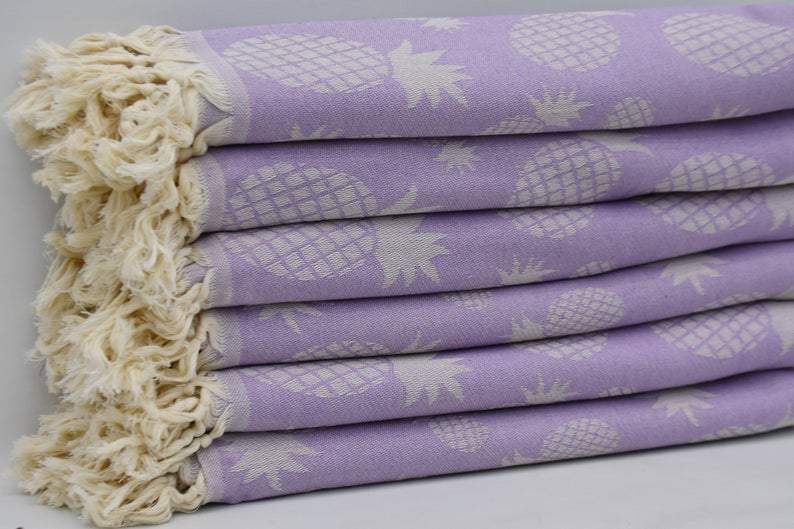 Pineapple Lilac 100% Cotton Towel