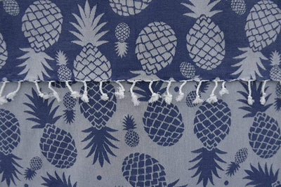 Pineapple Navy Blue 100% Cotton Towel