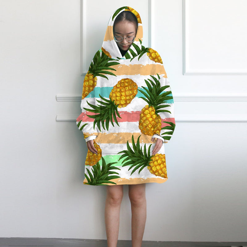 Pineapple Party Wearable Blanket Hoodie