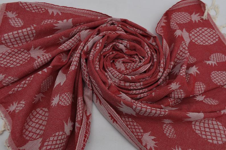 Pineapple Red 100% Cotton Towel