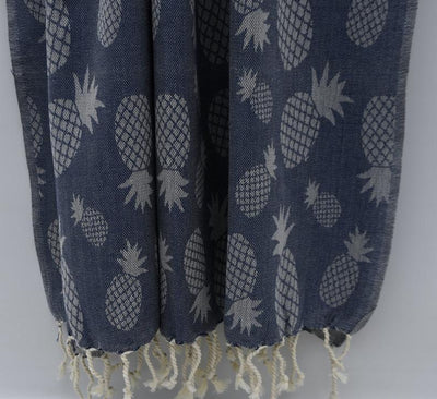 Pineapple Teal 100% Cotton Towel