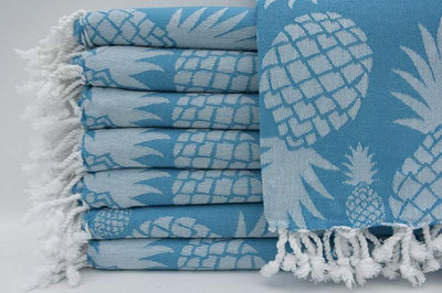 Pineapple Turquoise 100% Cotton Towel