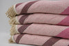 Pink and Burgundy 100% Cotton Round Beach Towel