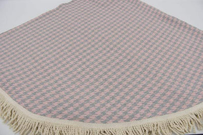 Pink and Gray 100% Cotton Round Beach Towel