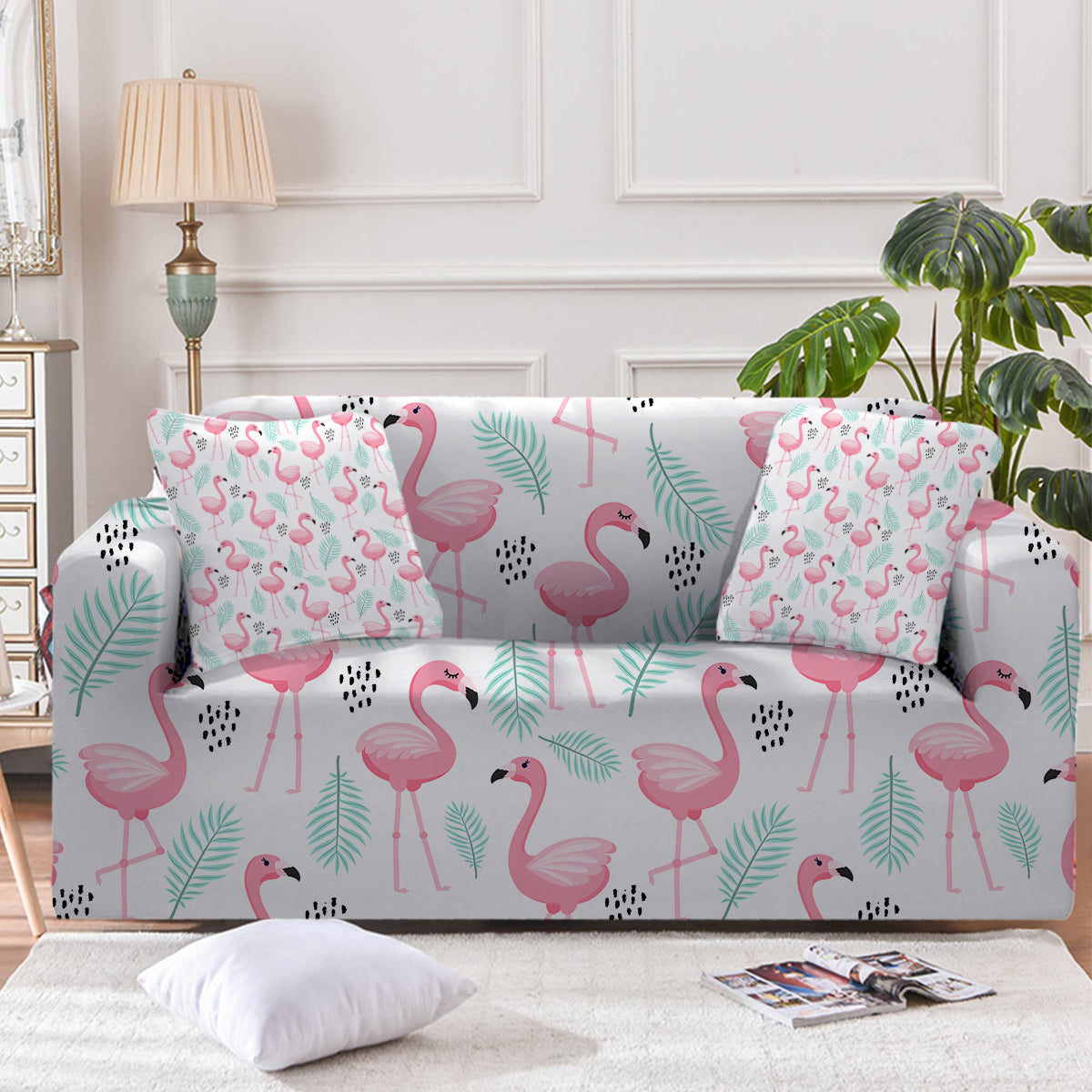 Flamingo Delight Couch Cover