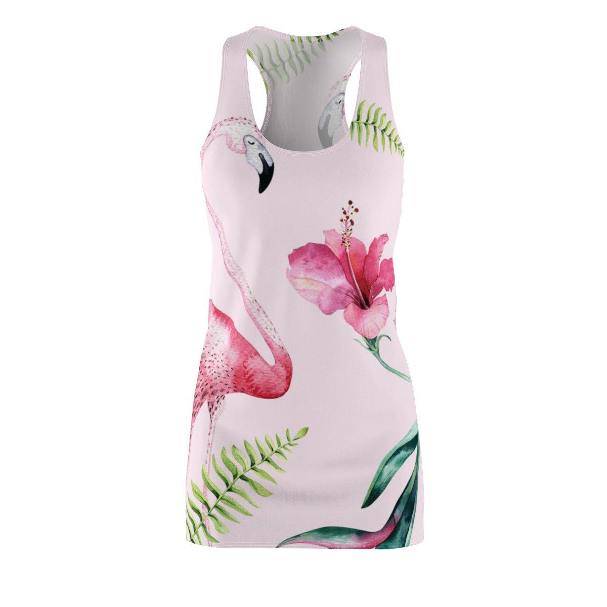 Pink Flamingo &amp; Hibiscus Dress