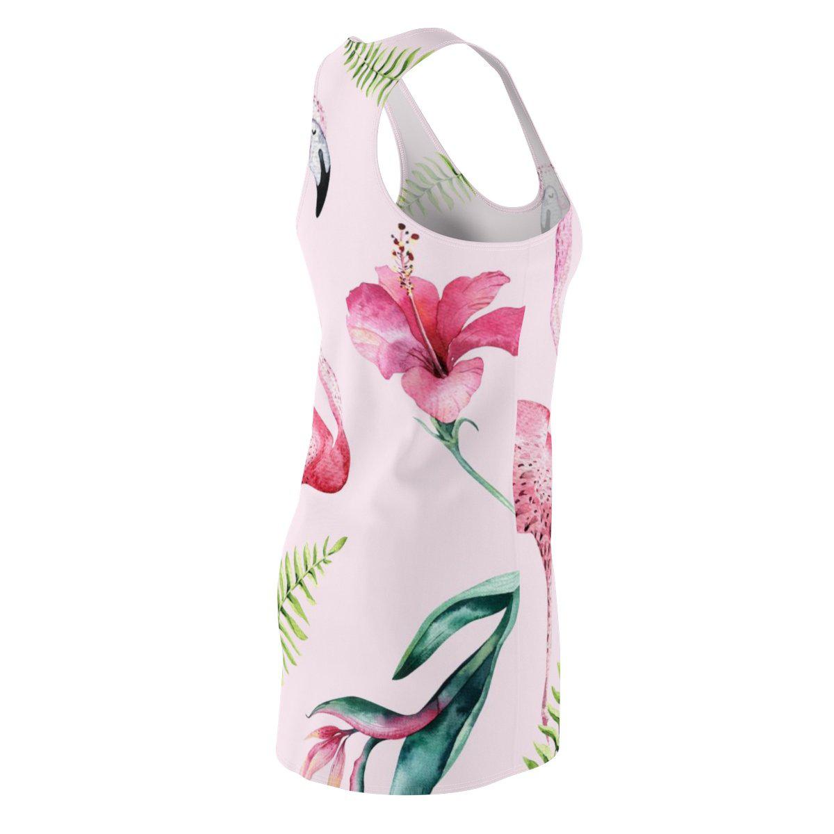 Pink Flamingo & Hibiscus Dress