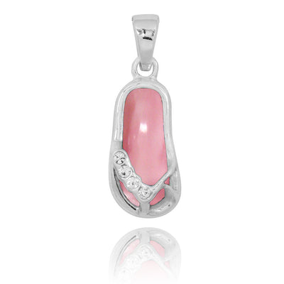 Pink Opal Flip Flop Pendant Necklace