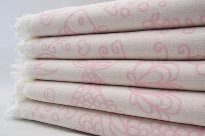 Pink Sea Life 100% Cotton Towel